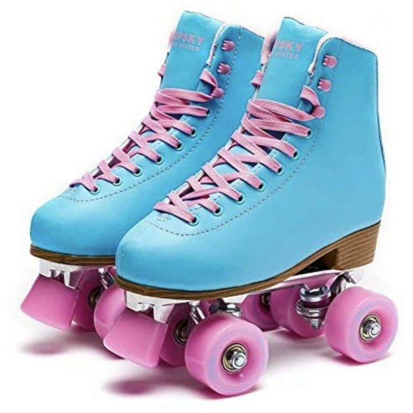 Groupsky Shoes - Groupsky Roller Skates, Indoor/Outdoor Skate Women skate Shoes, Blue And pink